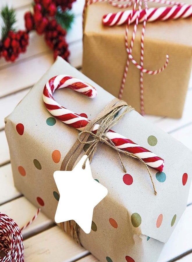 g2 بلس بطاقات هدايا على شكل نجمة من G2PLUS، 100 قطعة من البطاقات الفارغة على شكل نجمة، بطاقات هدايا من ورق كرافت مع خيط لتغليف الهدايا، وحفلات الزفاف، وتوزيعات حفلات الكريسماس (أبيض) - Image 5